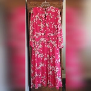 HOBBS LONDON Helena Silk Fit And Flare Dress NWT US12